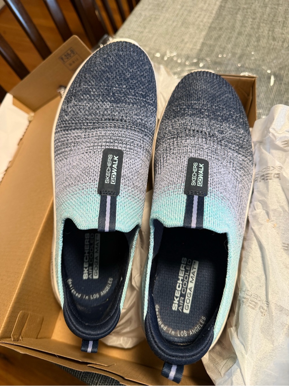 Skechers GOwalk Flex Slip-On Sneakers in Teal and Pink